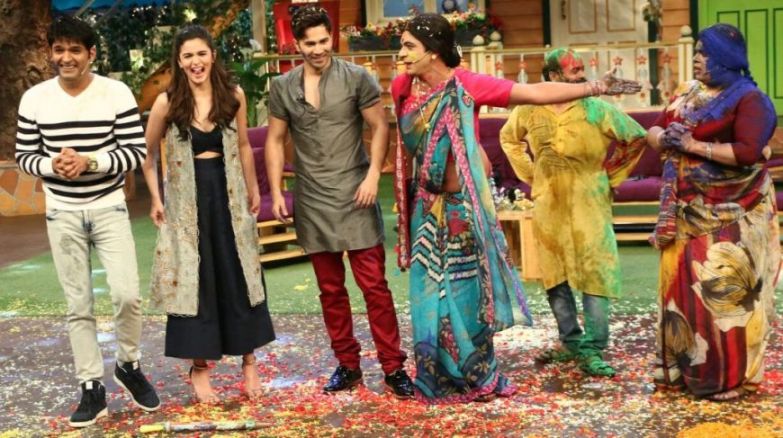 to promote badrinath ki dhulania fiilm alia and varun comes on  kapil sharma show