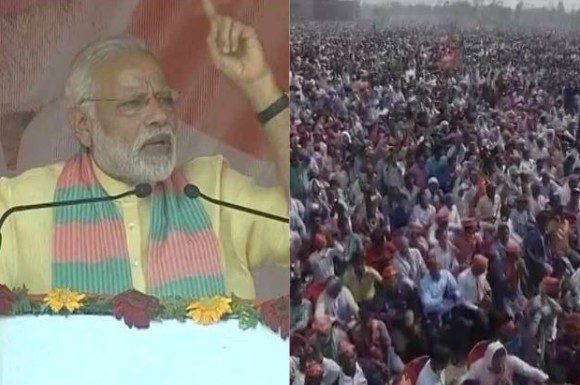 पीएम की जनसभा में गूंजे ठहाके, यूपी की वेबसाइट व नारियल के जूस पर ली चुटकी laughter at pm rally modi mocked at up website and coconut juice