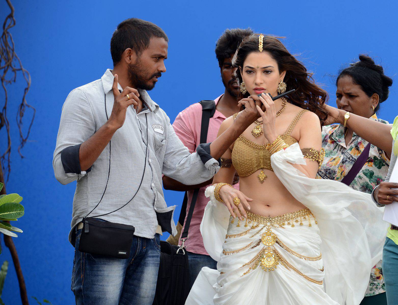 Tamanna and Prabha on the sets of bahubali 2