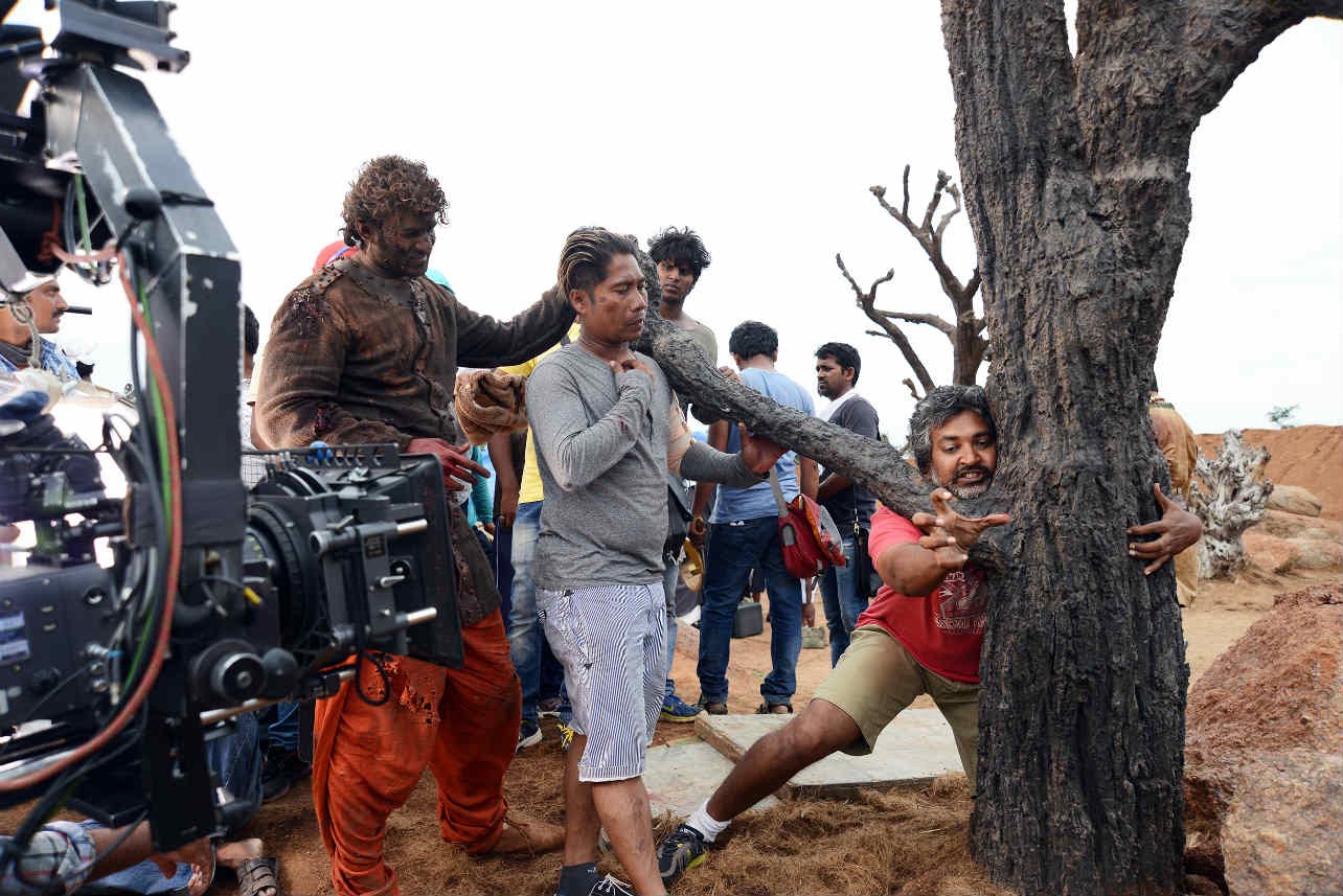 Tamanna and Prabha on the sets of bahubali 2