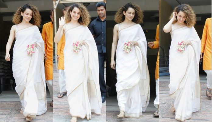 Kangna Ranaut reached the house of a friend to celebrate Navaratri festival