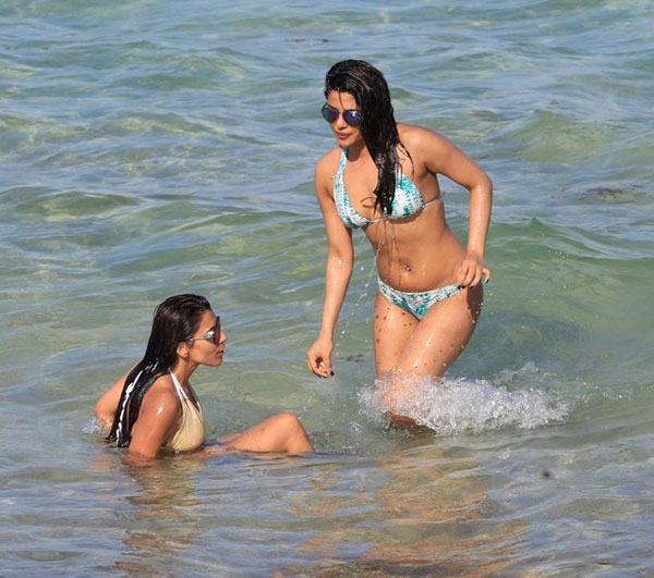 Priyanka Chopra, seen on Miami Beach in bikni