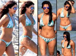Priyanka Chopra, seen on Miami Beach in bikni