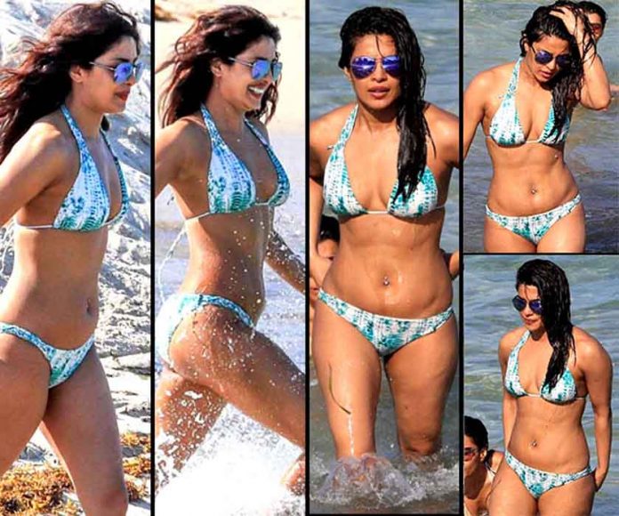 Priyanka Chopra, seen on Miami Beach in bikni