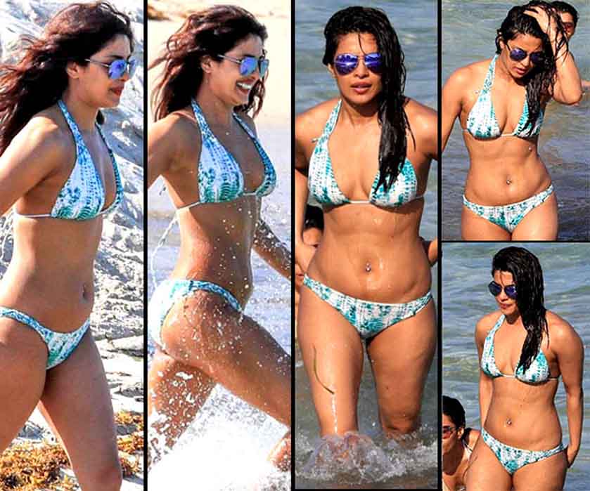Priyanka Chopra, seen on Miami Beach in bikni.
