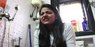 this girl was doing something weird in toilet