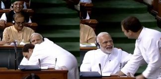 Rahul Gandhi embraced Modi in the House